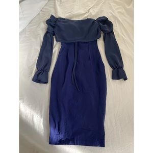 Vesper Long Sleeve Bardot Pencil Dress